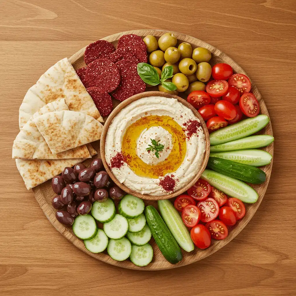 Sumac Spiced Hummus Board top view