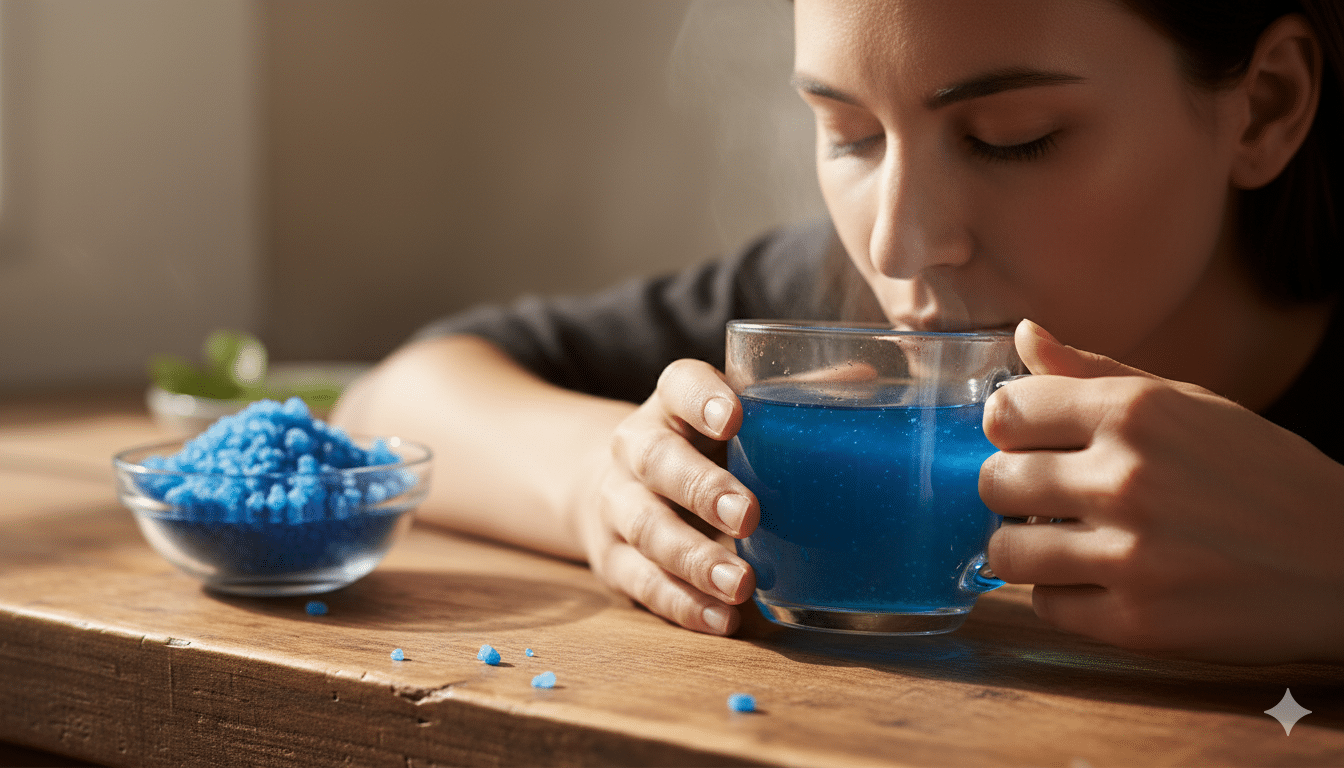 drinking blue salt water morning ritual